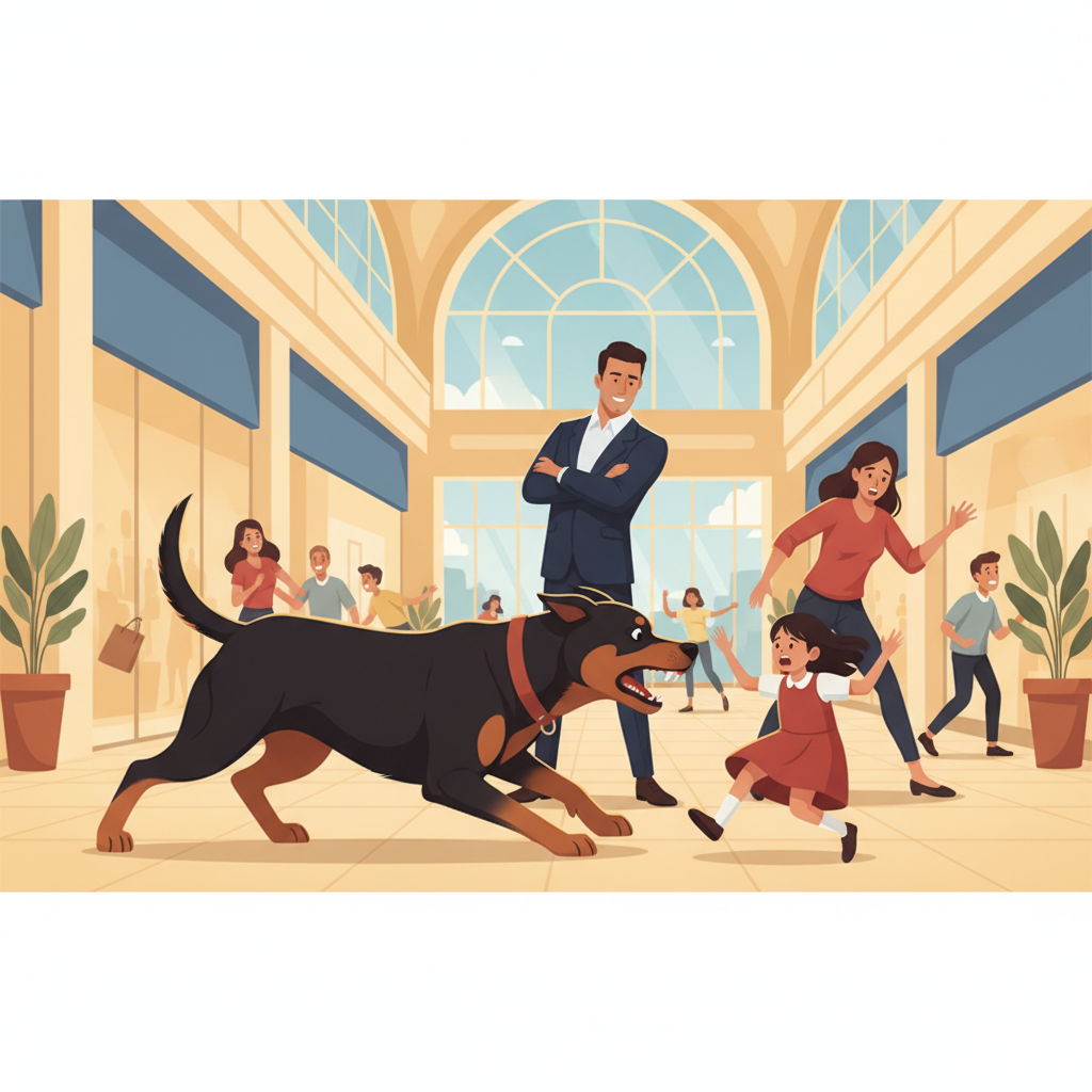 狗扑(狗扑网):商场恶犬扑咬女童,主人太嚣张