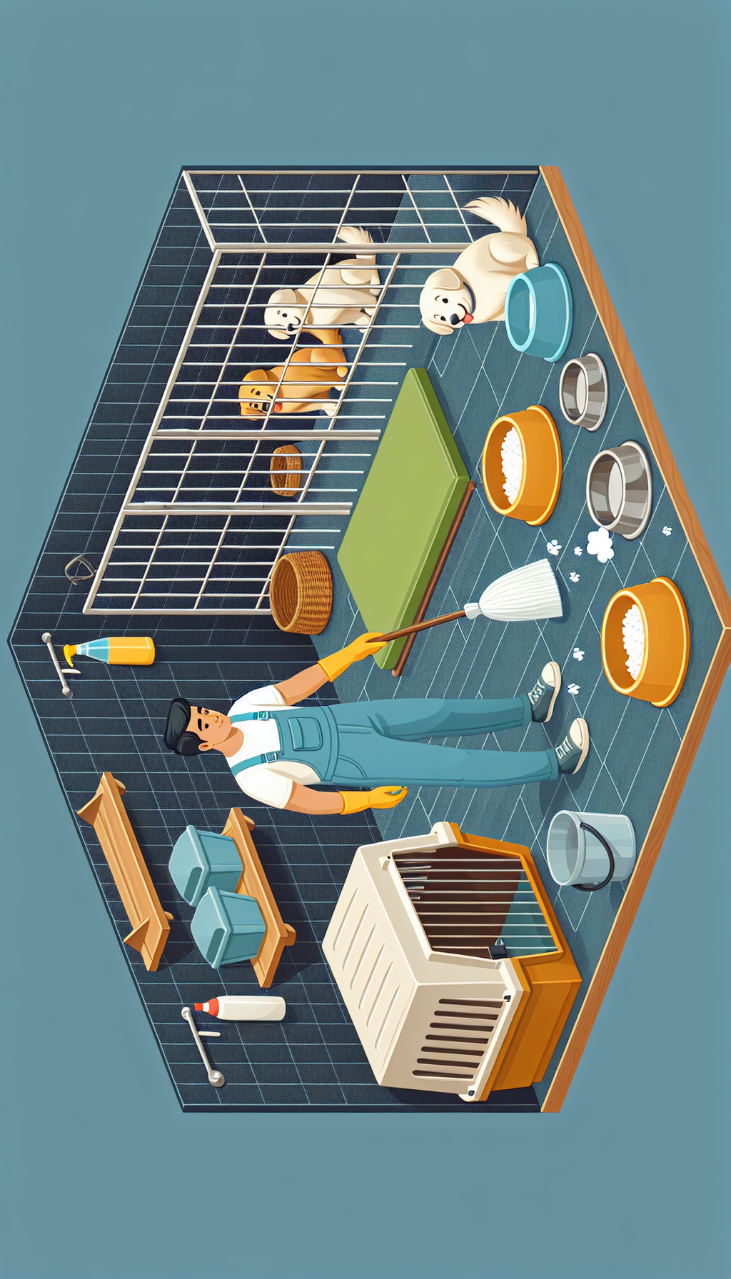 犬舍笼具地面食盆污染后的清洁消毒
