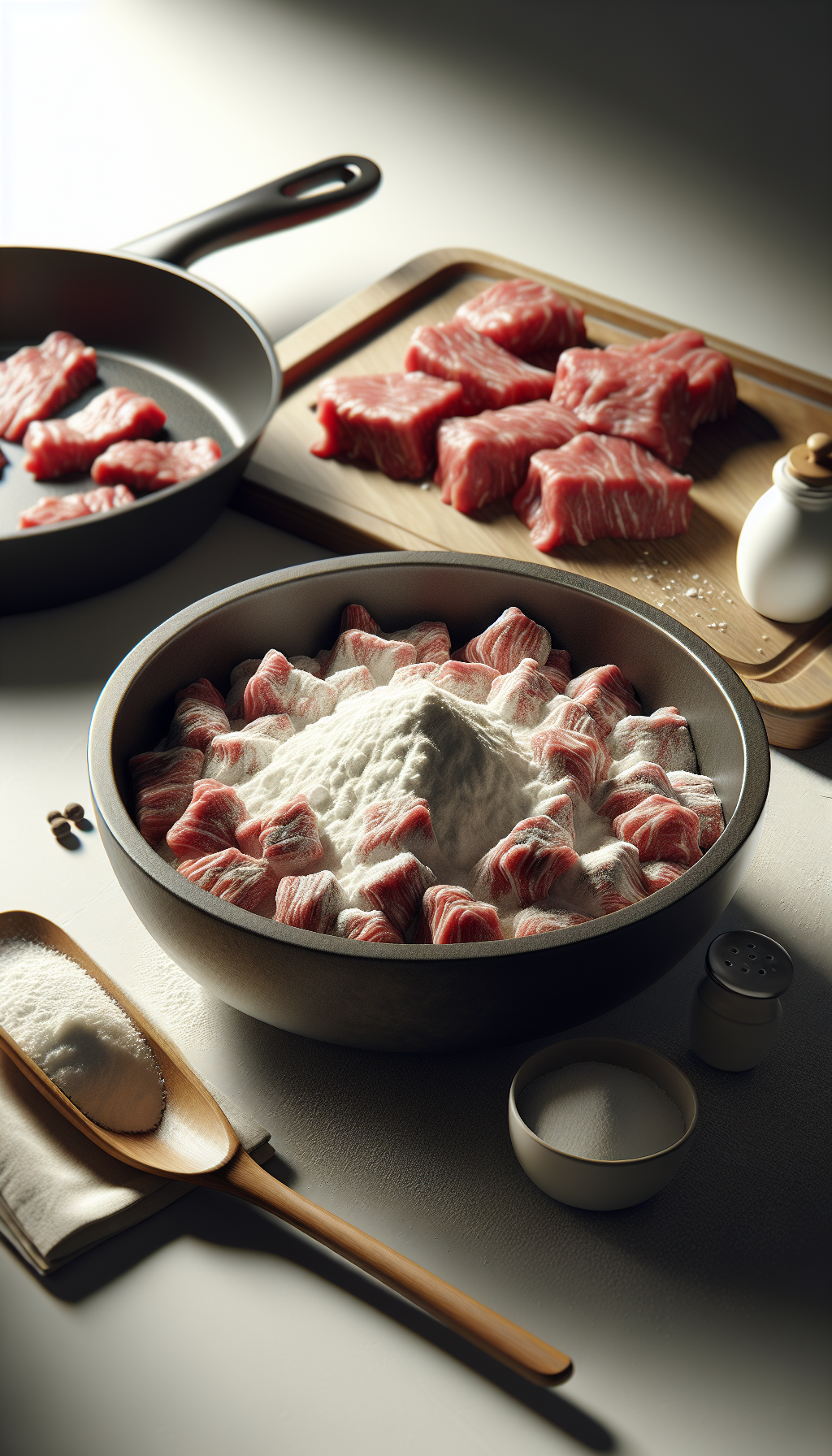 家常炒肉上浆处理肉片